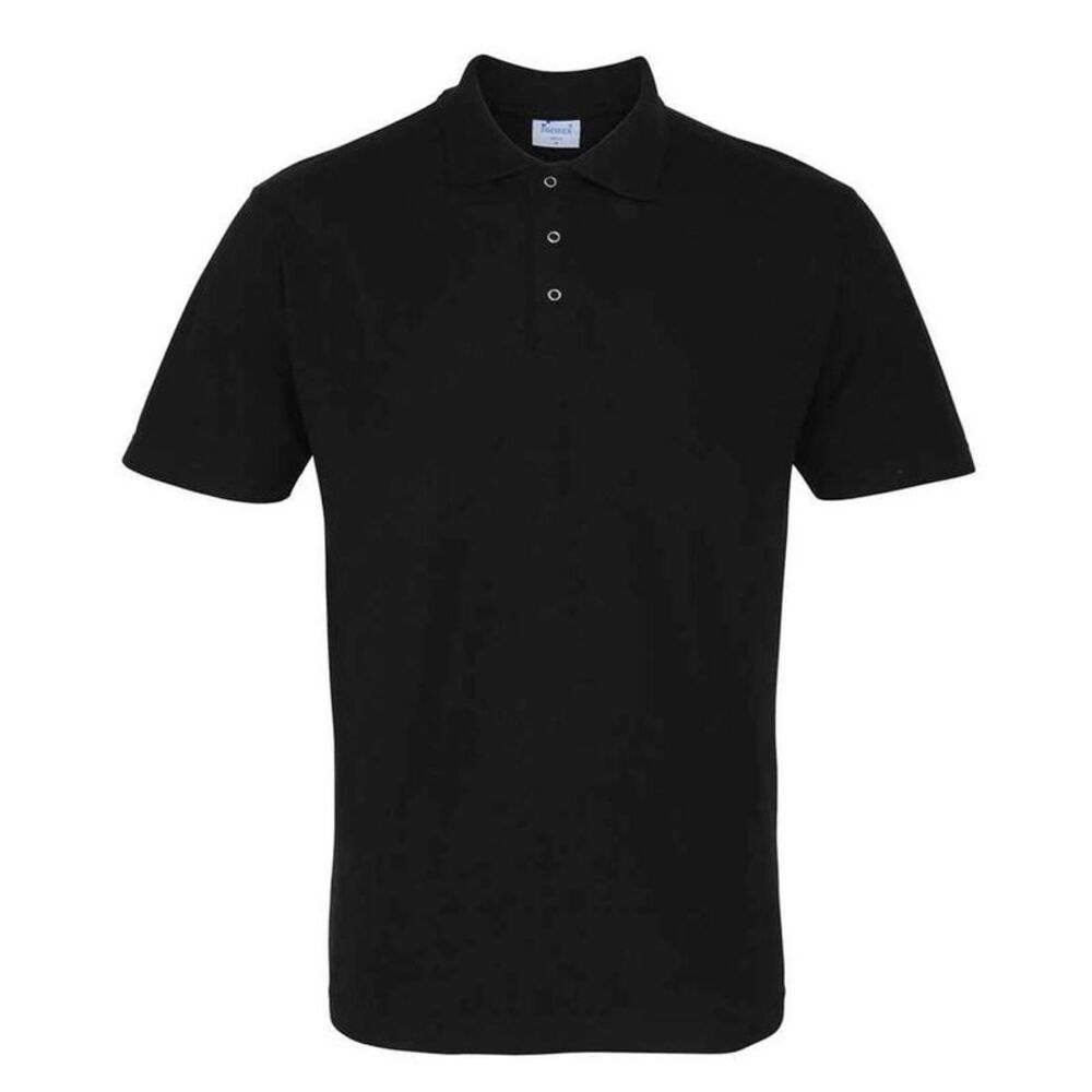 Premier Mens Studded Polo Shirt / Black